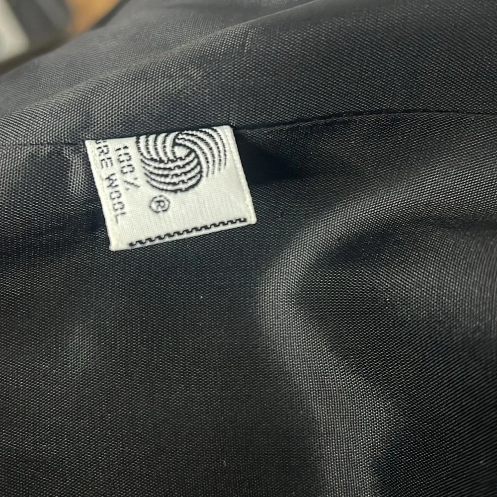 Christian Dior Sz 6-8 Black Wide Pin Stripe Collarless Hidden Button Blazer